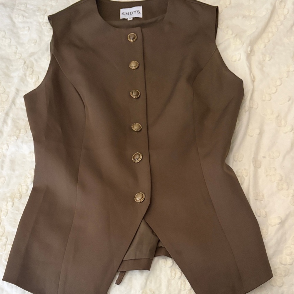 SNDYS Brown Sleeveless Women's Top
